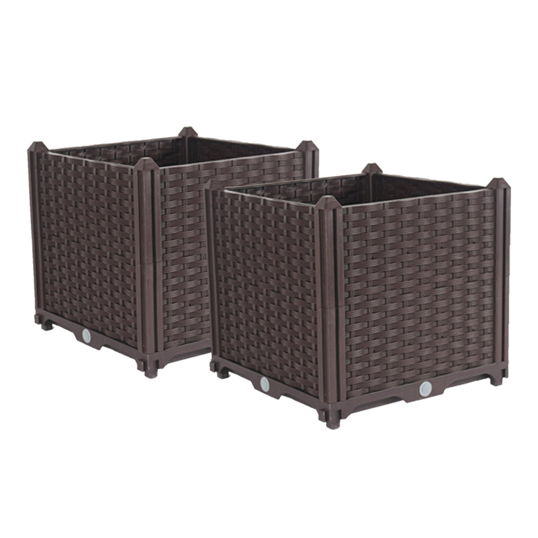 SOGA 2X 40cm Raised Planter Box Vegetable Herb Flower Outdoor Plastic Plants Garden Bed - Cafe Supply