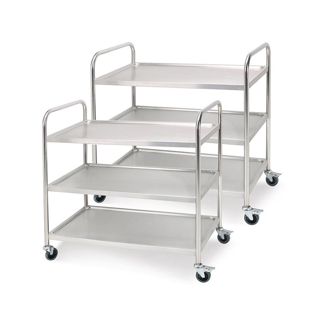 SOGA 2X 3 Tier 95x50x95cm Stainless Steel Kitchen Dinning Food Cart Trolley Utility Size Large - Cafe Supply