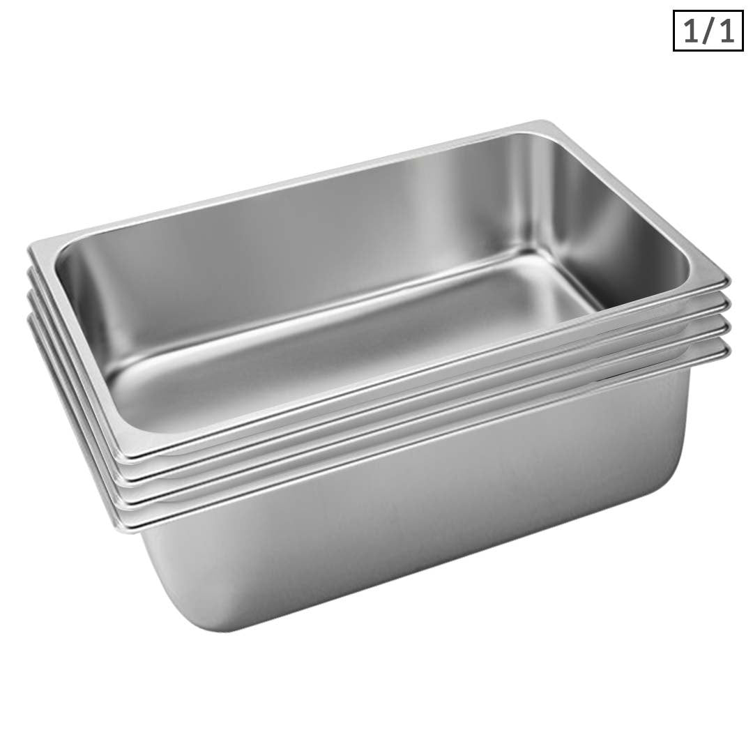 SOGA 4X Gastronorm GN Pan Full Size 1/1 GN Pan 20cm Deep Stainless Steel Tray - Cafe Supply