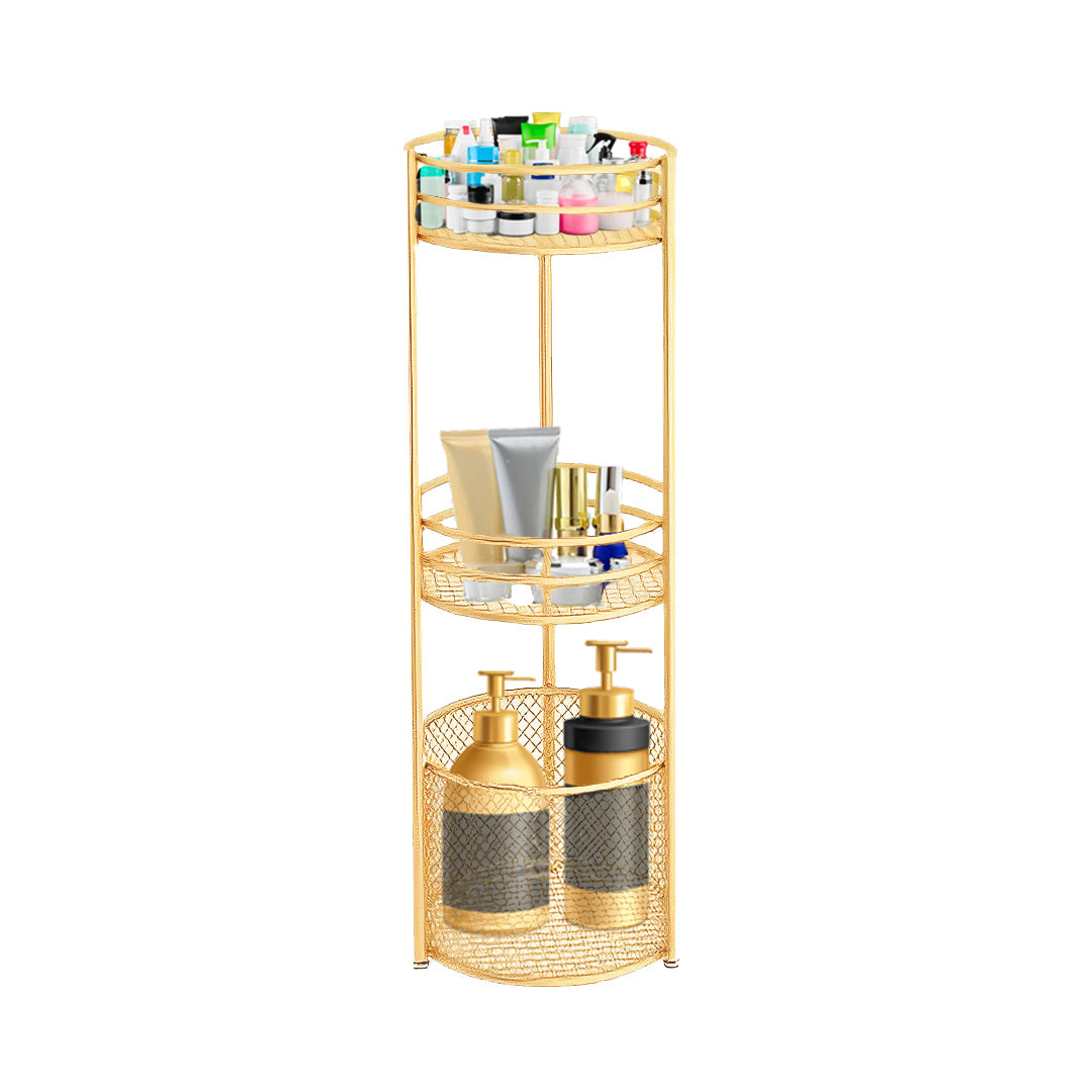 SOGA 3 Tier Bathroom Freestanding Storage Shelf Multifunctional Display Rack Organiser with Basket - Cafe Supply