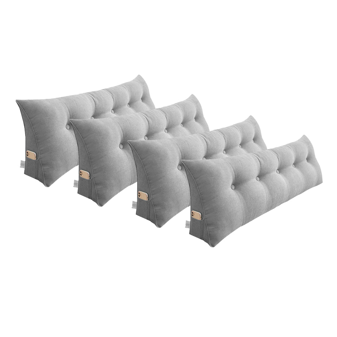 SOGA 4X 180cm Silver Triangular Wedge Bed Pillow Headboard Backrest Bedside Tatami Cushion Home Decor - Cafe Supply