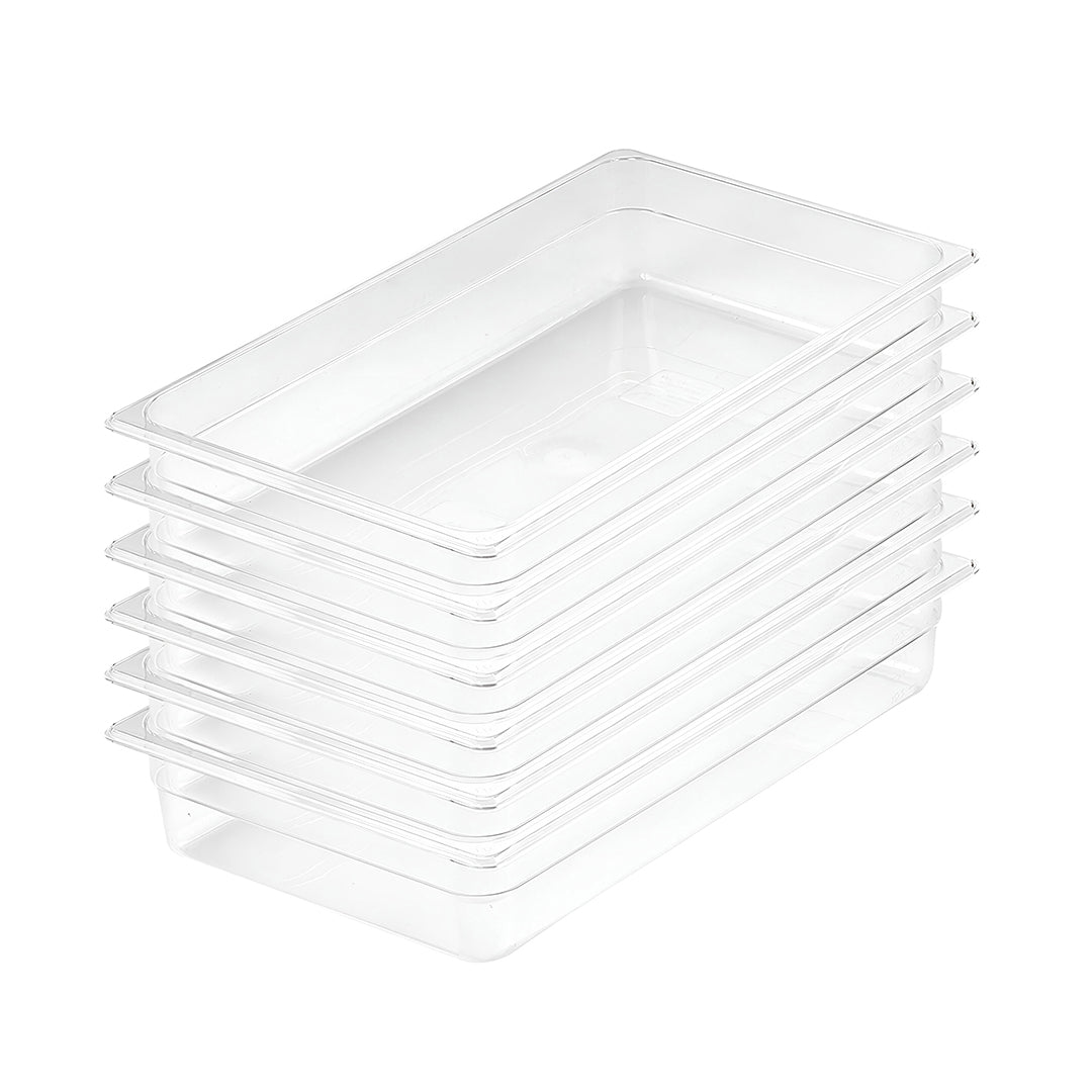 SOGA 100mm Clear Gastronorm GN Pan 1/1 Food Tray Storage Bundle of 6 - Cafe Supply