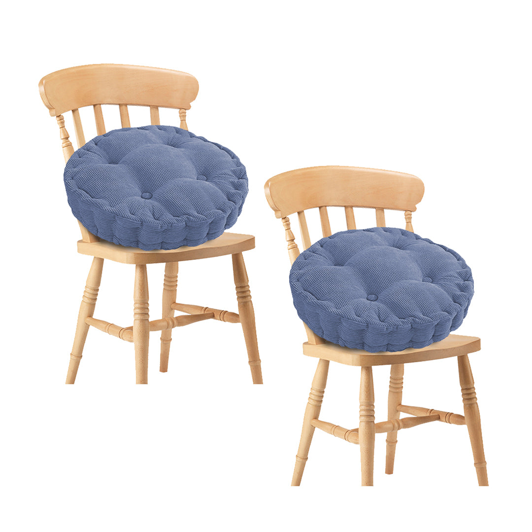 SOGA 2X Blue Round Cushion Soft Leaning Plush Backrest Throw Seat Pillow Home Office Decor - Cafe Supply