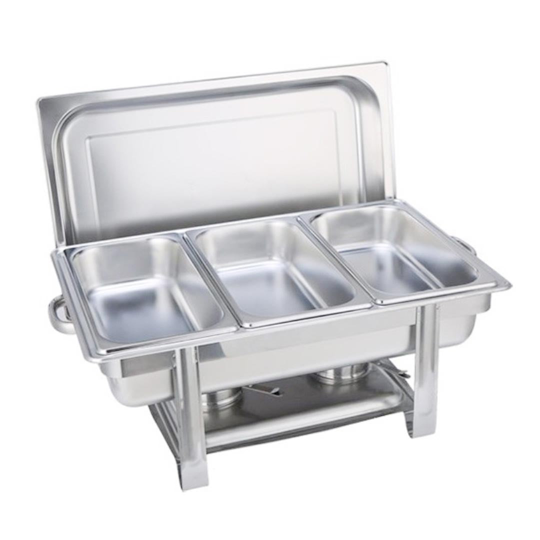 SOGA Triple Tray Stainless Steel Chafing Catering Dish Food Warmer - Cafe Supply