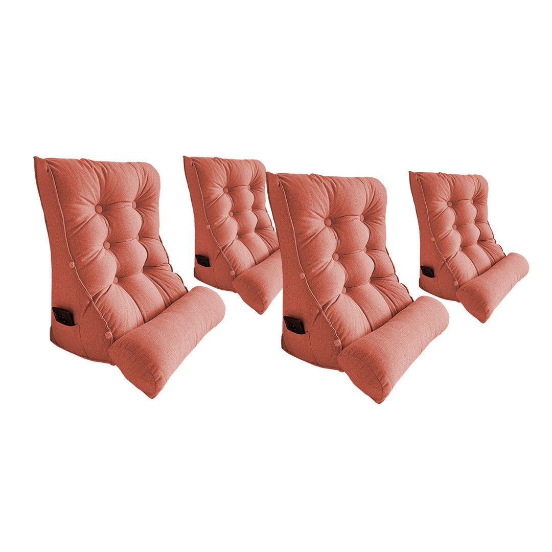 SOGA 4X 45cm Peach Triangular Wedge Lumbar Pillow Headboard Backrest Sofa Bed Cushion Home Decor - Cafe Supply
