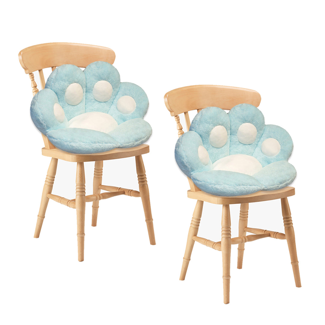 SOGA 2X Blue Paw Shape Cushion Warm Lazy Sofa Decorative Pillow Backseat Plush Mat Home Decor - Cafe Supply