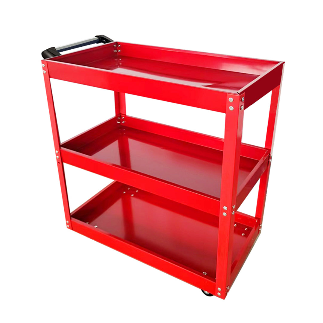 SOGA 3 Tier Tool Storage Cart Portable Service Utility Heavy Duty Mobile Trolley Red - Cafe Supply
