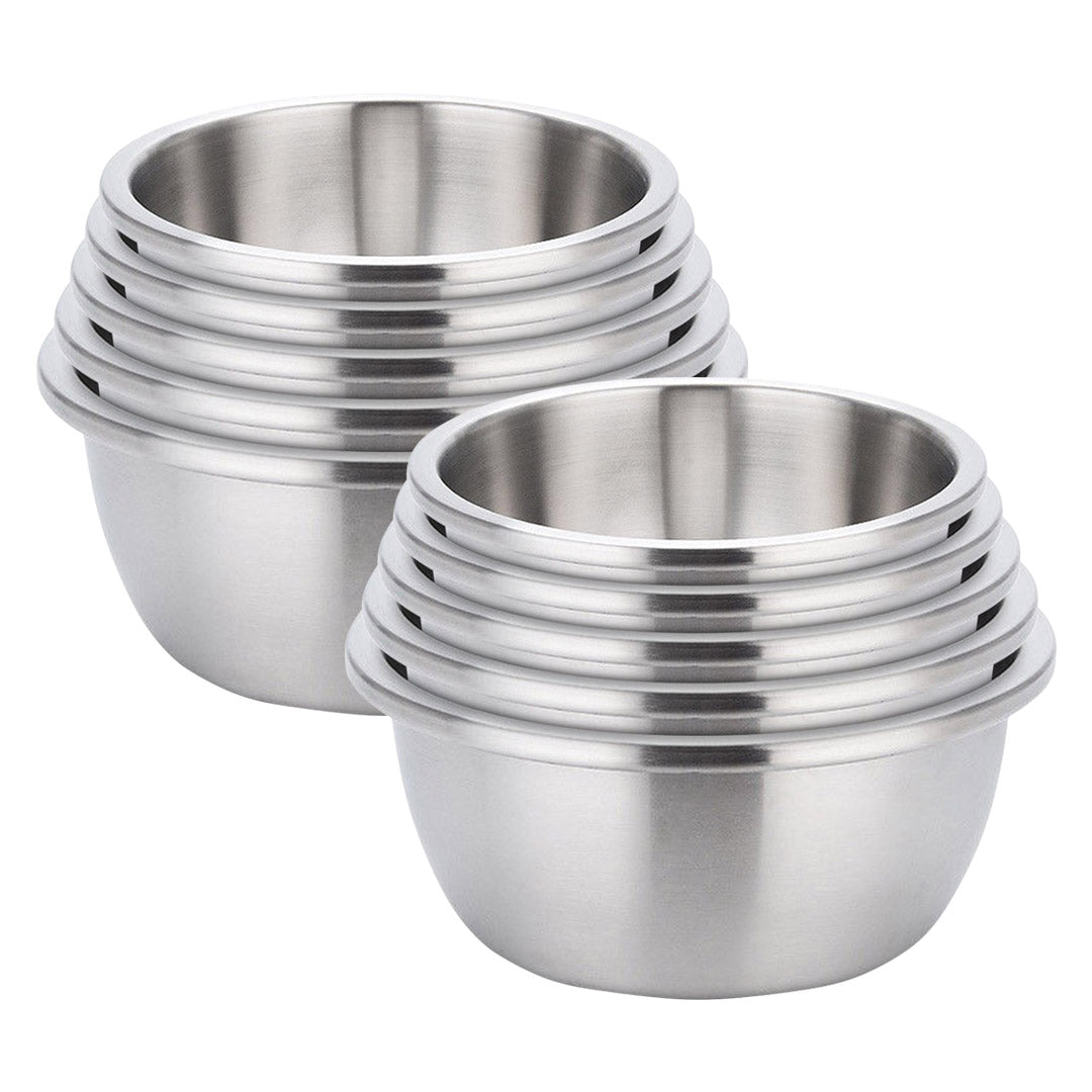 SOGA 2X 5Pcs Deepen Matte Stainless Steel Stackable Baking Washing Mixing Bowls Set Food Storage Basin - Cafe Supply