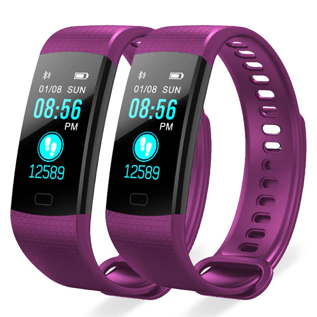 SOGA 2X Sport Smart Watch Health Fitness Wrist Band Bracelet Activity Tracker Purple - Cafe Supply