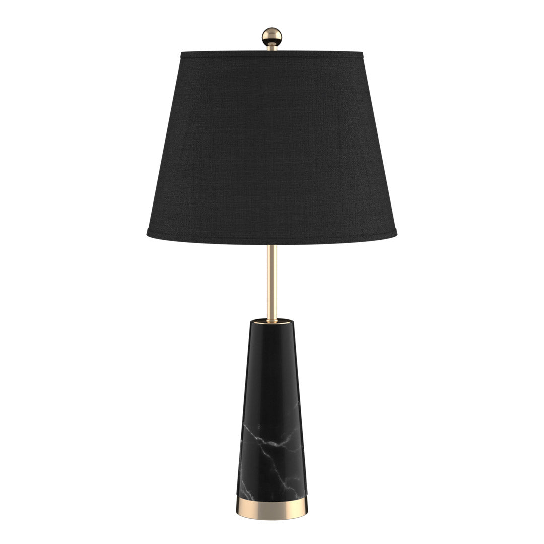 SOGA 68cm Black Marble Bedside Desk Table Lamp Living Room Shade with Cone Shape Base - Cafe Supply