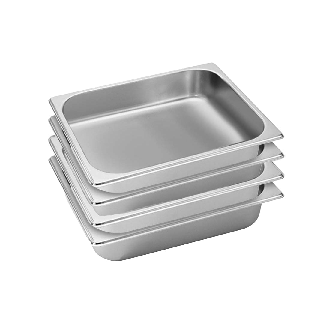 SOGA 4X Gastronorm GN Pan Full Size 1/2 GN Pan 6.5cm Deep Stainless Steel Tray - Cafe Supply