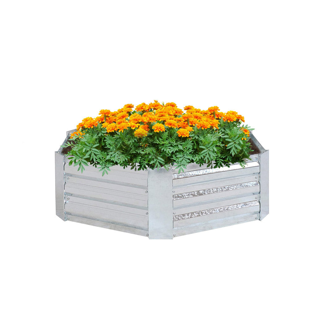 SOGA 60cm Hexagon Shape Galvanised Raised Garden Bed Vegetable Herb Flower Outdoor Planter Box - Cafe Supply