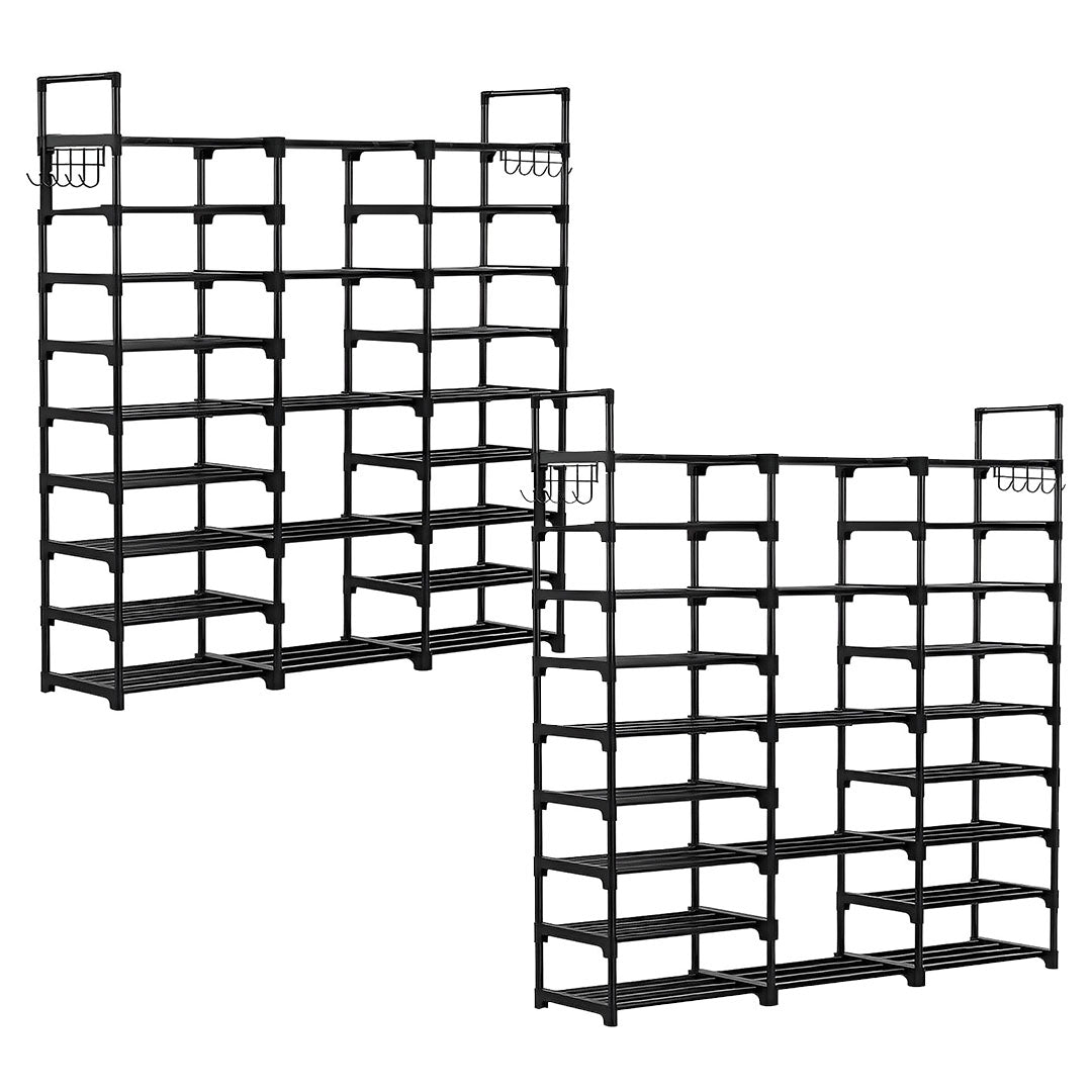 SOGA 2X 21-Shelf Tier Shoe Storage Shelf Space-Saving Caddy Rack Organiser with Handle - Cafe Supply