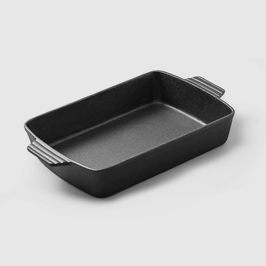 SOGA 33cm Cast Iron Rectangle Bread Cake Baking Dish Lasagna Roasting Pan - Cafe Supply