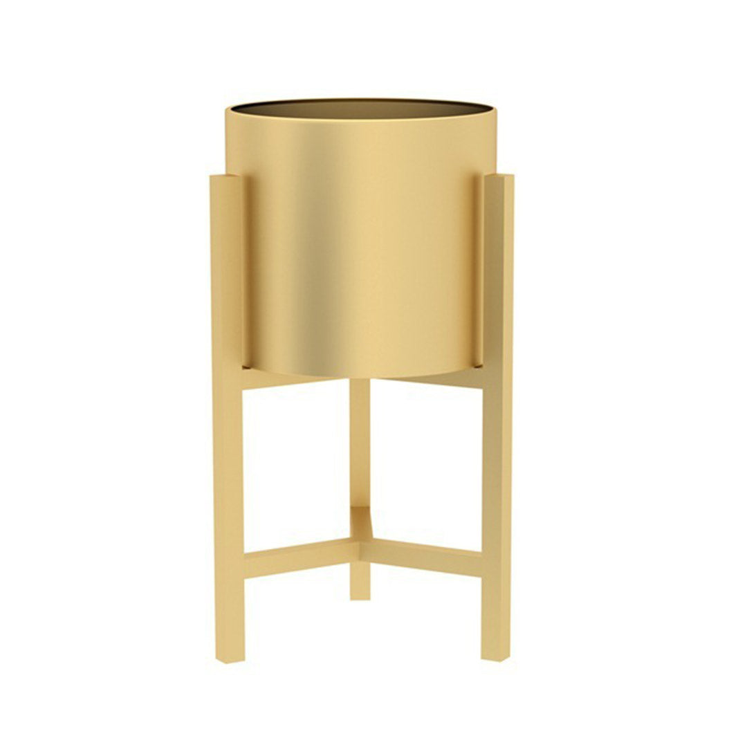 SOGA 45CM Gold Metal Plant Stand with Flower Pot Holder Corner Shelving Rack Indoor Display - Cafe Supply