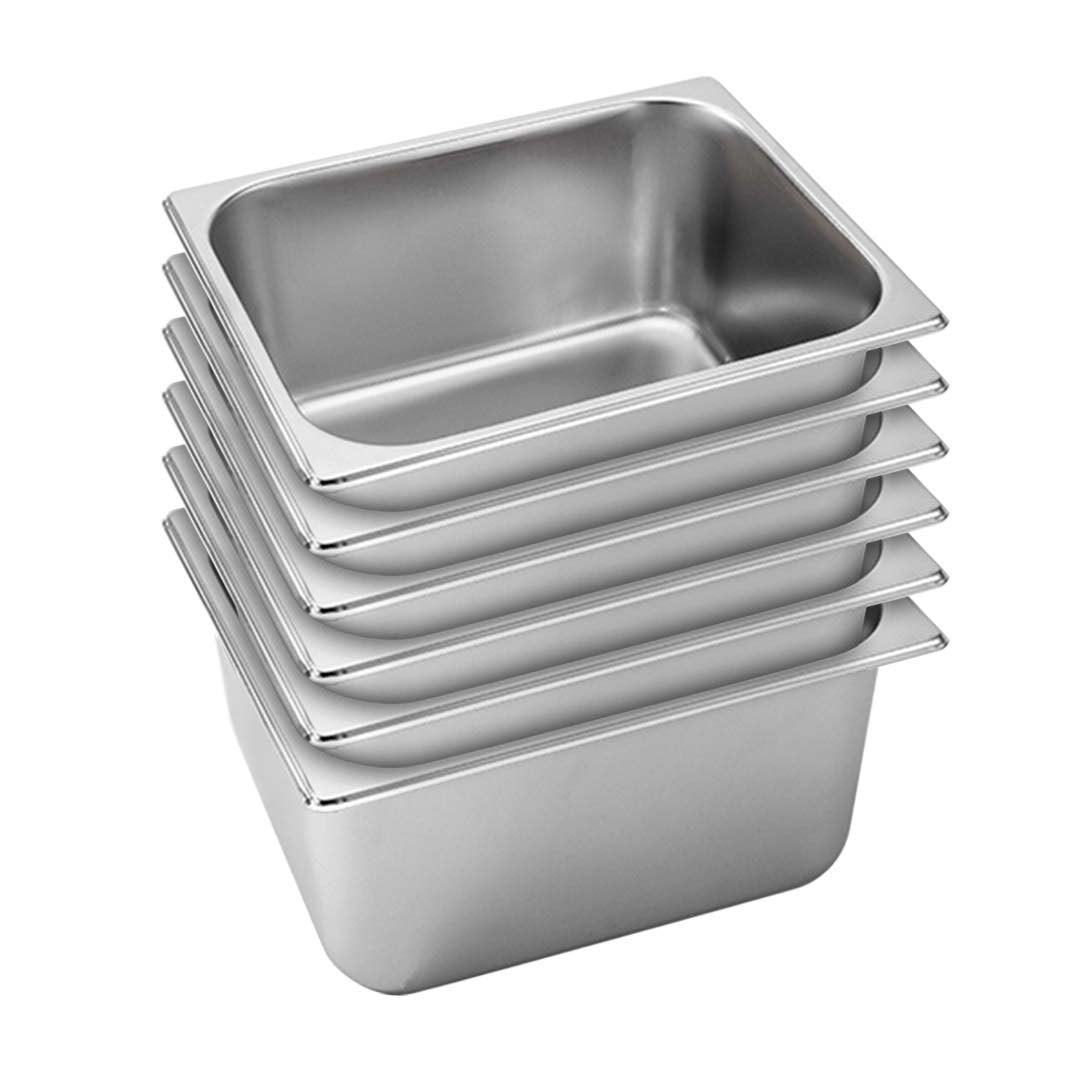SOGA 6X Gastronorm GN Pan Full Size 1/2 GN Pan 20cm Deep Stainless Steel Tray - Cafe Supply