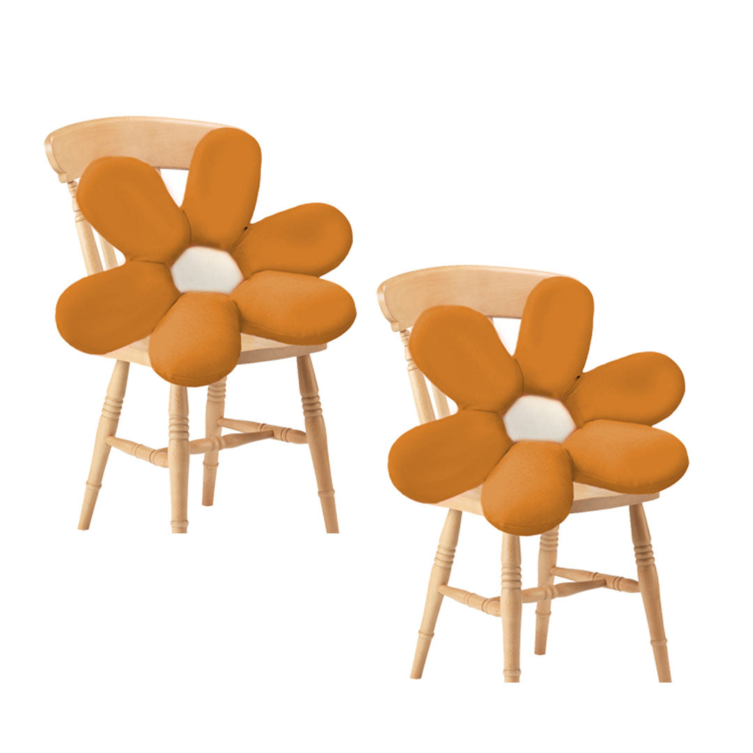 SOGA 2X Coffee Daisy Flower Shape Cushion Soft Leaning Bedside Pad Floor Plush Pillow Home Decor - Cafe Supply