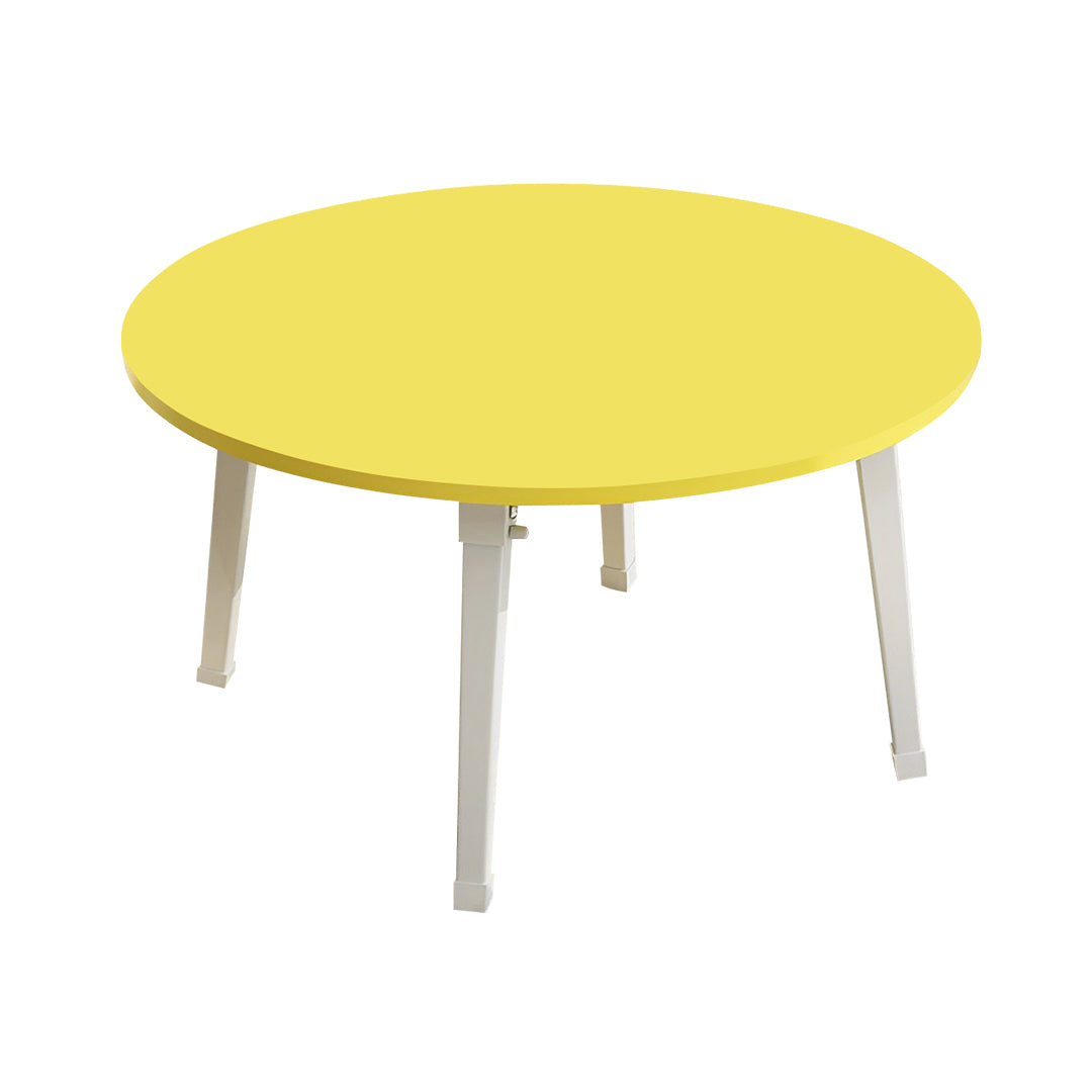 SOGA Yellow Portable Floor Table Small Round Space-Saving Mini Desk Home Decor - Cafe Supply