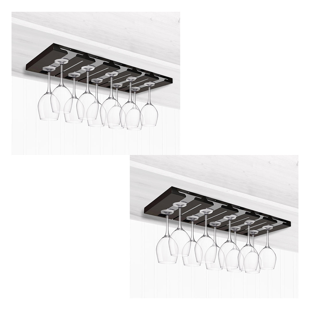 SOGA 2X 54cm Wine Glass Holder Hanging Stemware Storage Organiser Kitchen Bar Restaurant Decoration - Cafe Supply