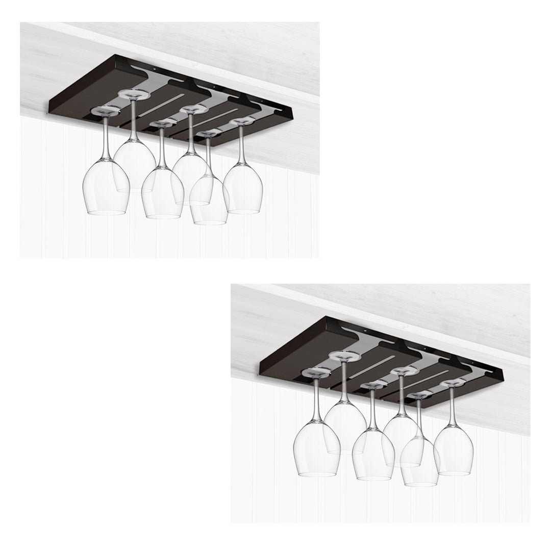 SOGA 2X 34cm Wine Glass Holder Hanging Stemware Storage Organiser Kitchen Bar Restaurant Decoration - Cafe Supply