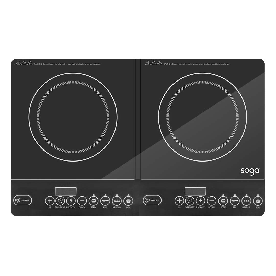 SOGA Cooktop Portable Induction LED Electric Double Duo Hot Plate Burners Cooktop Stove - Cafe Supply