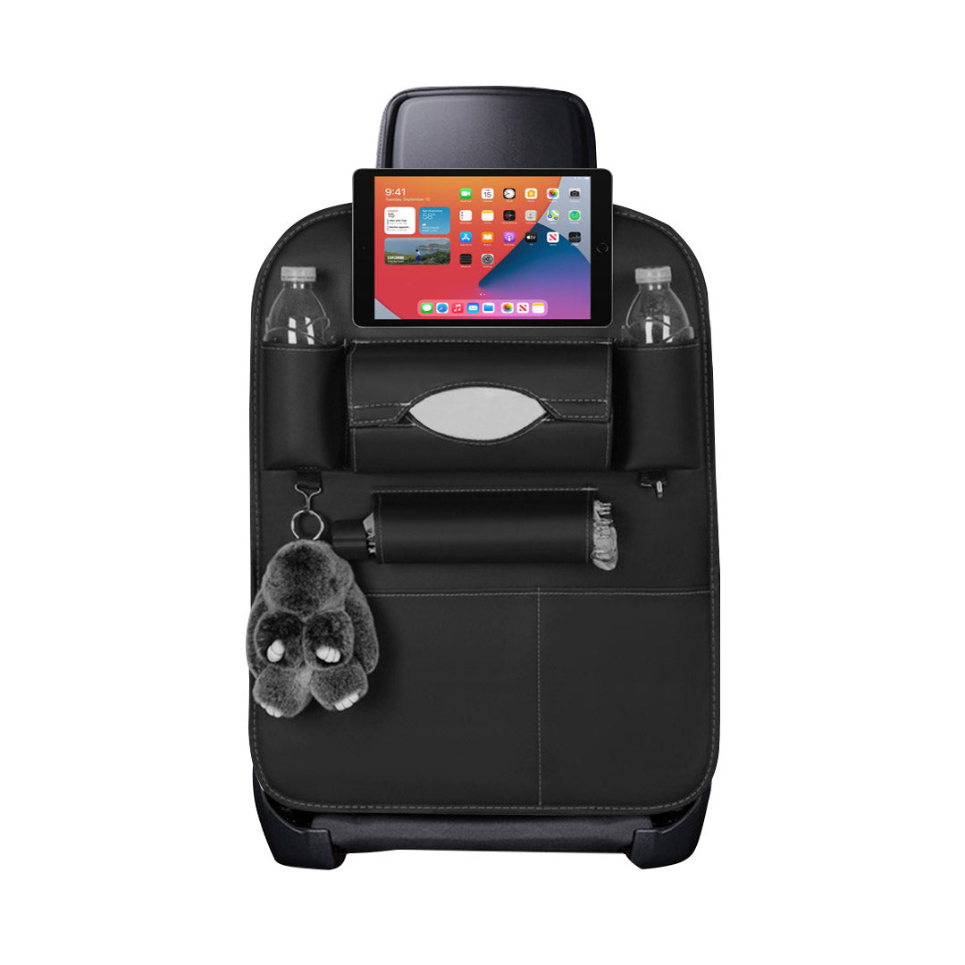 SOGA PVC Leather Car Back Seat Storage Bag Multi-Pocket Organizer Backseat and iPad Mini Holder Black - Cafe Supply