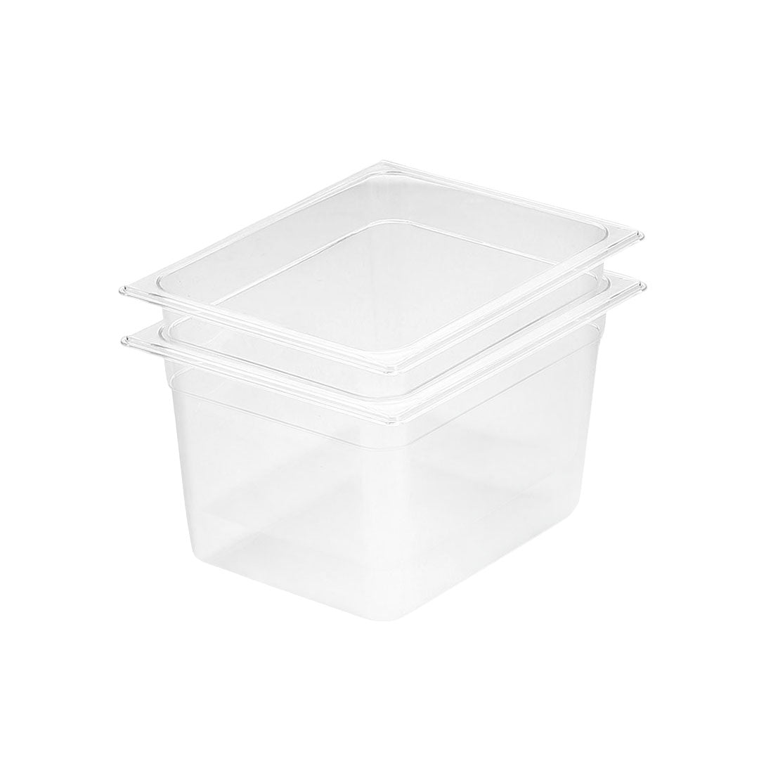 SOGA 200mm Clear Gastronorm GN Pan 1/2 Food Tray Storage Bundle of 2 - Cafe Supply