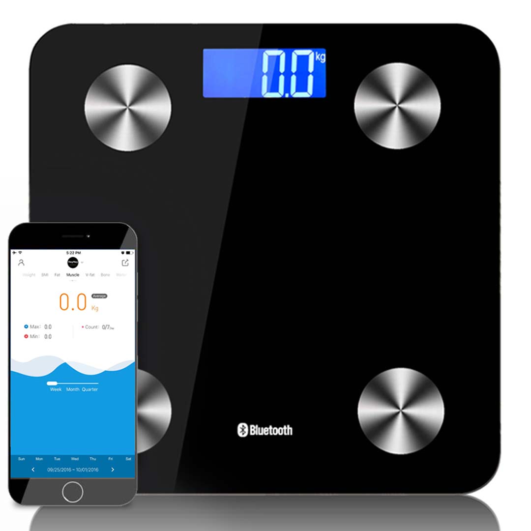SOGA Wireless Bluetooth Digital Body Fat Scale Bathroom Health Analyser Weight Black - Cafe Supply