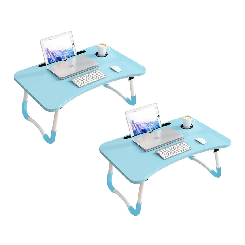 SOGA 2X Blue Portable Bed Table Adjustable Foldable Bed Sofa Study Table Laptop Mini Desk with Notebook Stand Cup Slot Home Decor - Cafe Supply