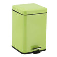 SOGA Foot Pedal Stainless Steel Rubbish Recycling Garbage Waste Trash Bin Square 12L Green - Cafe Supply