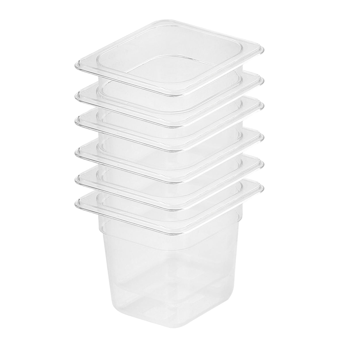 SOGA 150mm Clear Gastronorm GN Pan 1/6 Food Tray Storage Bundle of 6 - Cafe Supply