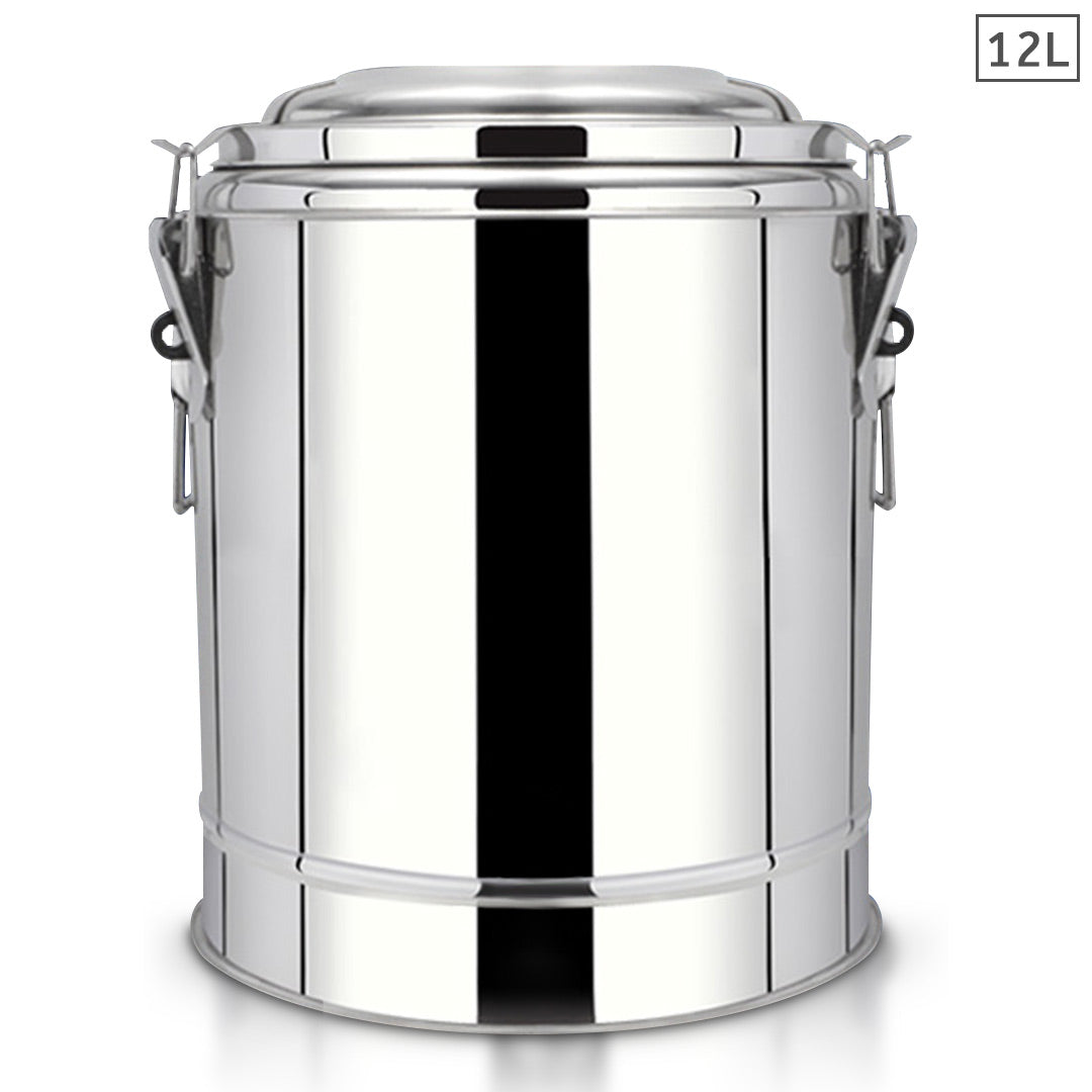 SOGA 12L Stainless Steel Insulated Stock Pot Hot & Cold Beverage Container - Cafe Supply