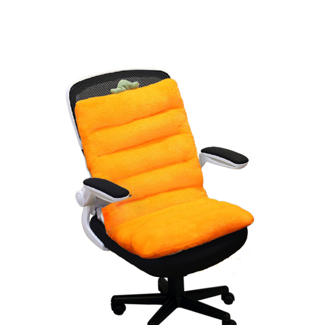 SOGA Orange One Piece Siamese Cushion Office Sedentary Butt Mat Back Waist Chair Support Home Decor - Cafe Supply