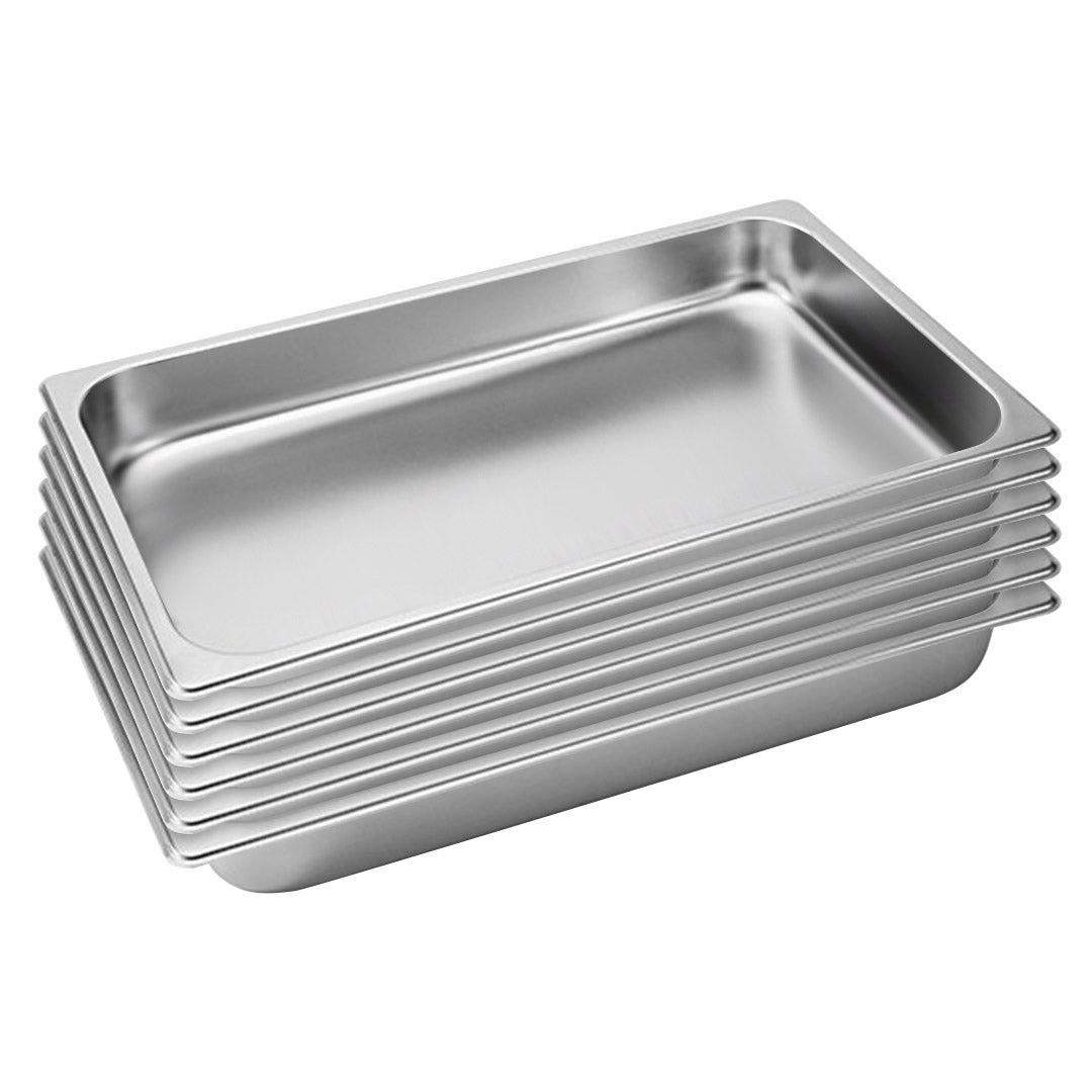 SOGA 6X Gastronorm GN Pan Full Size 1/1 GN Pan 6.5cm Deep Stainless Steel Tray - Cafe Supply