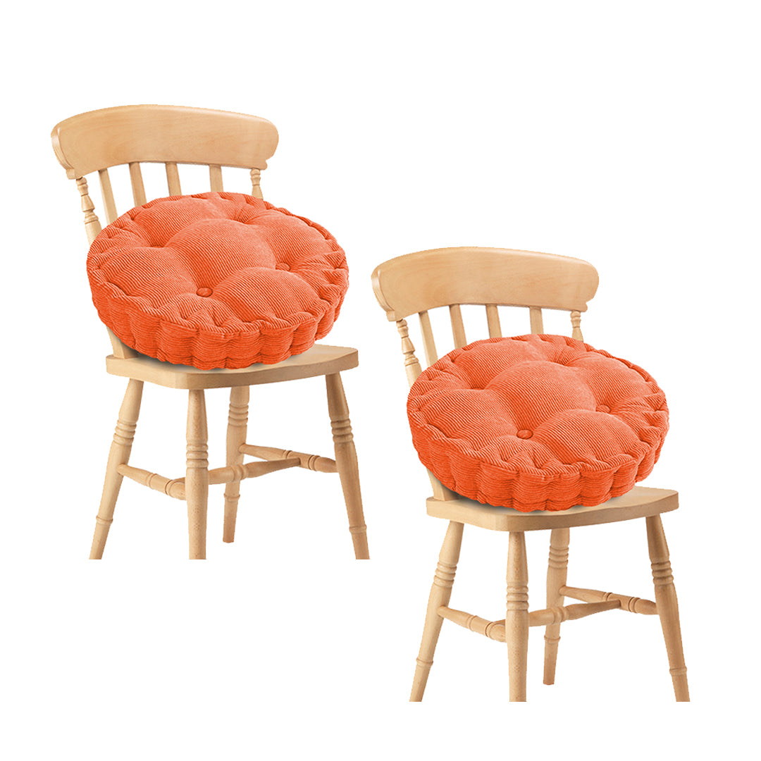 SOGA 2X Orange Round Cushion Soft Leaning Plush Backrest Throw Seat Pillow Home Office Decor - Cafe Supply