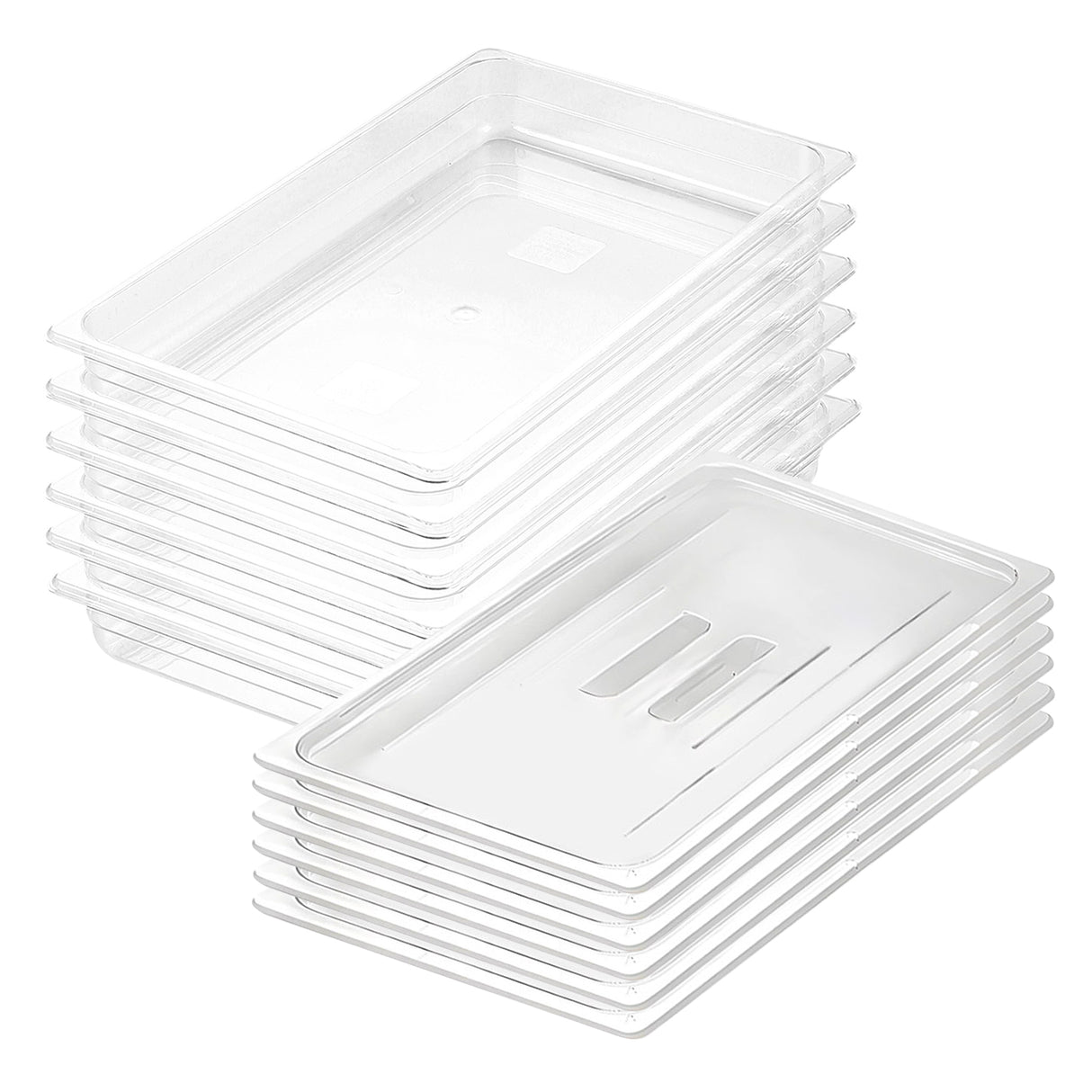 SOGA 65mm Clear Gastronorm GN Pan 1/1 Food Tray Storage Bundle of 6 with Lid - Cafe Supply