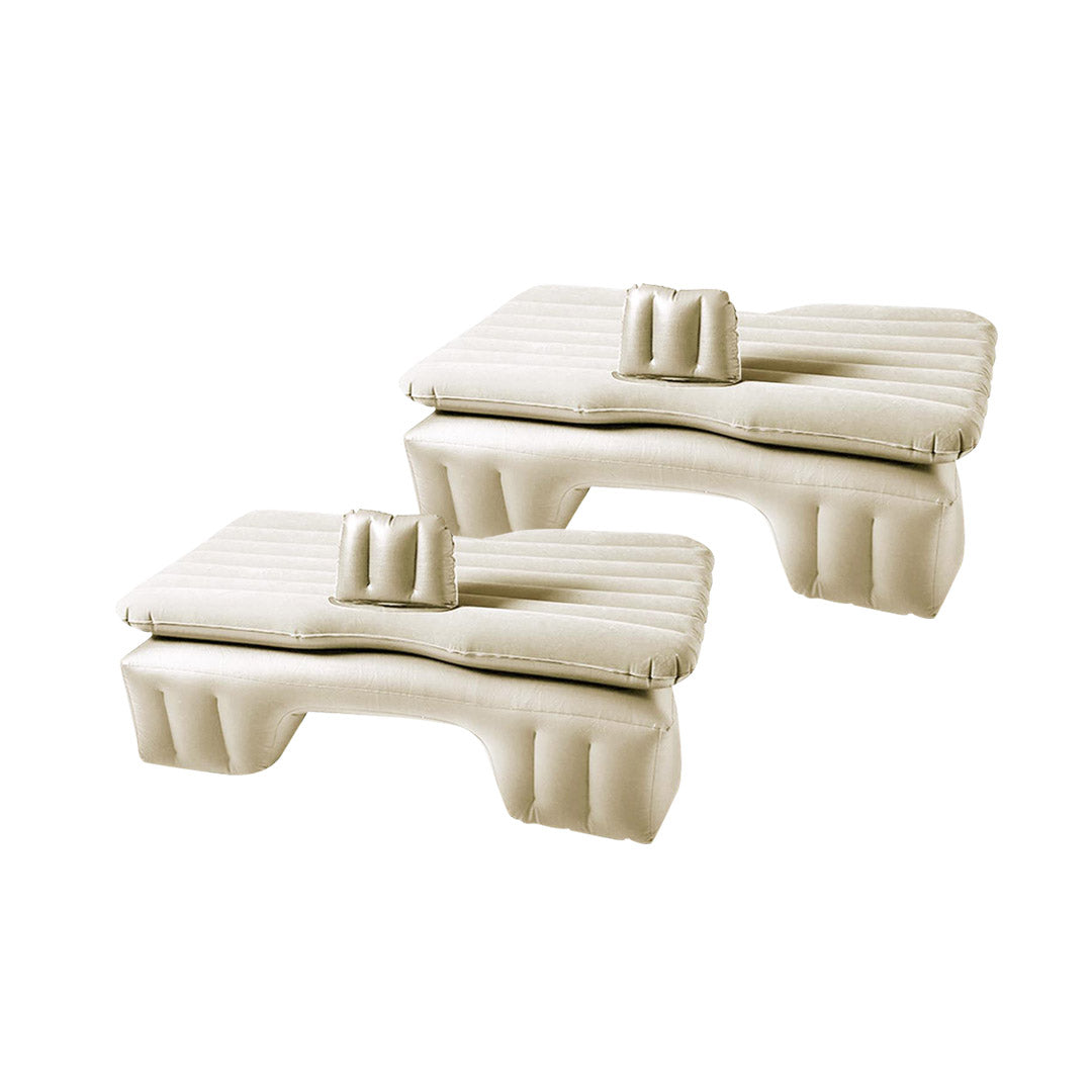 SOGA 2X Inflatable Car Mattress Portable Travel Camping Air Bed Rest Sleeping Bed Beige - Cafe Supply