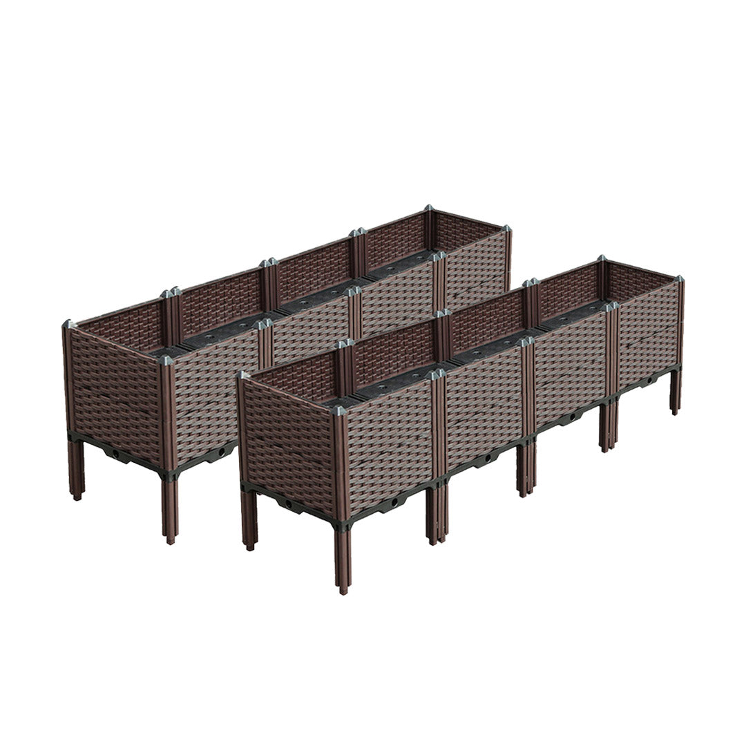 SOGA 2X 160cm Raised Planter Box Vegetable Herb Flower Outdoor Plastic Plants Garden Bed with Legs Deepen - Cafe Supply
