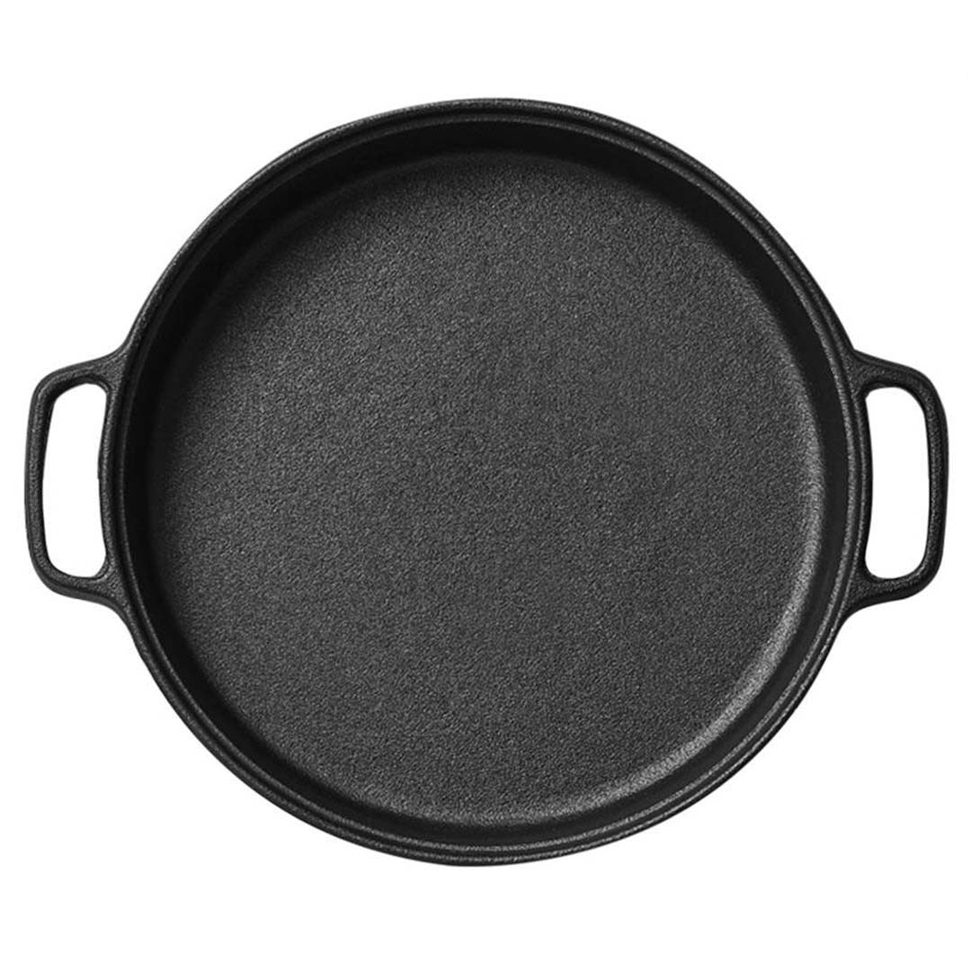 SOGA Cast Iron 35cm Frying Pan Skillet Coating Steak Sizzle Platter - Cafe Supply