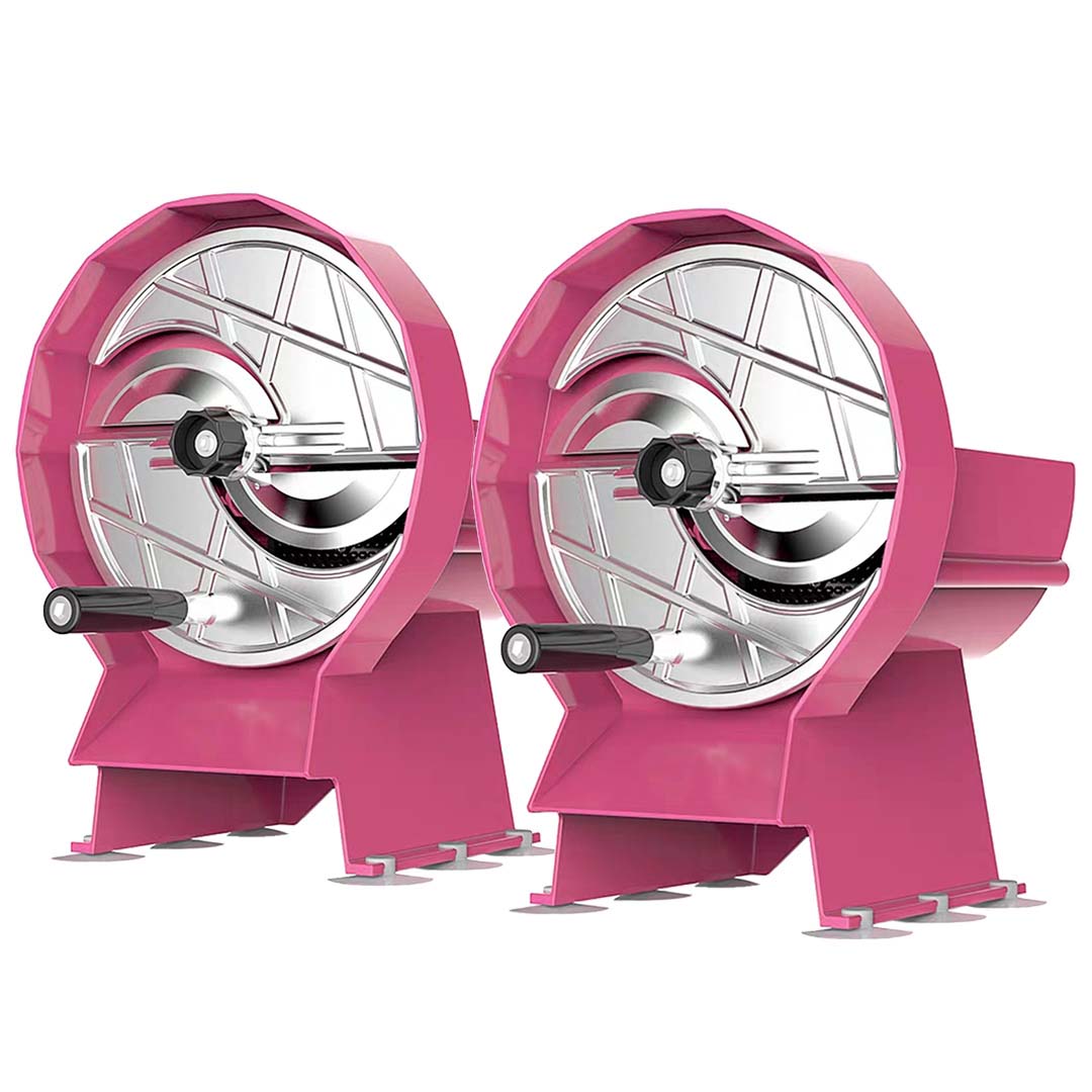 SOGA 2X Commercial Manual Vegetable Fruit Slicer Kitchen Cutter Machine Pink - Cafe Supply
