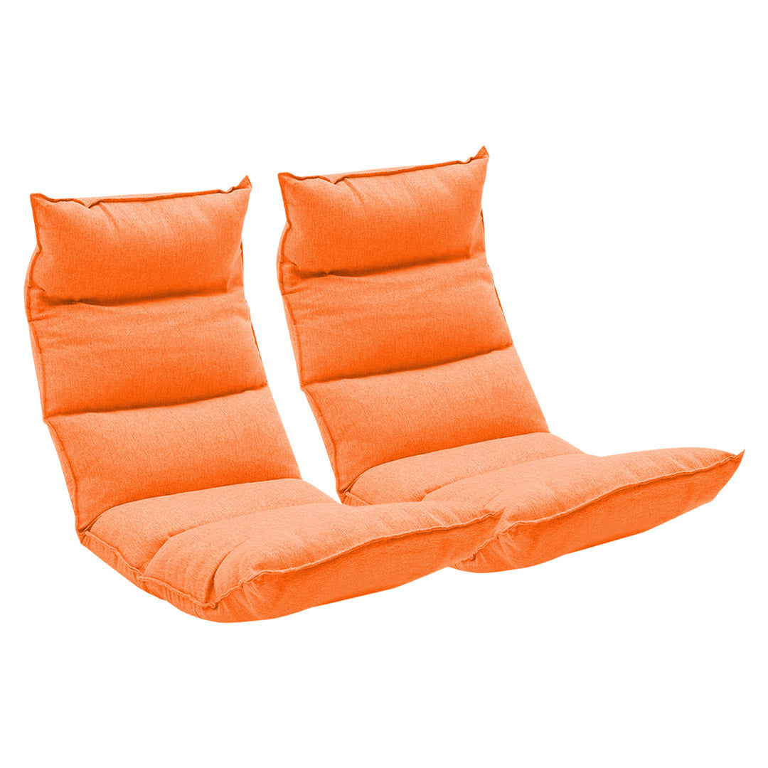 SOGA 2X Foldable Tatami Floor Sofa Bed Meditation Lounge Chair Recliner Lazy Couch Orange - Cafe Supply