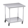 SOGA 80cm Commercial Catering Kitchen Stainless Steel Prep Work Bench Table with Wheels - Cafe Supply