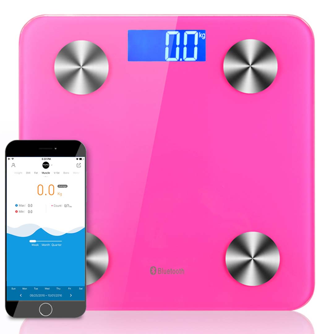 SOGA Wireless Bluetooth Digital Body Fat Scale Bathroom Health Analyser Weight Pink - Cafe Supply
