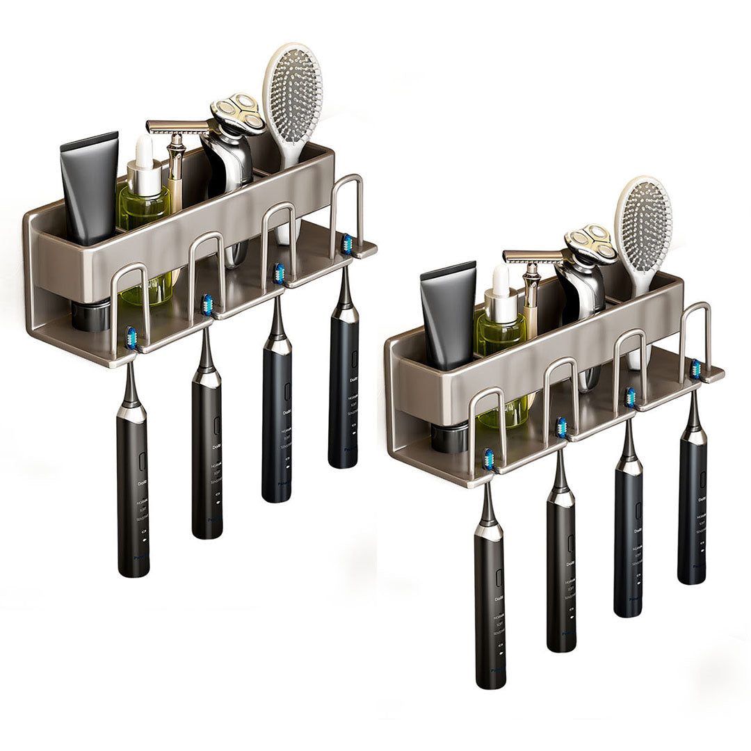 SOGA 2X 27cm Wall-Mounted Bathroom Storage Organiser Space Saving Adhesive Shelf Rack - Cafe Supply