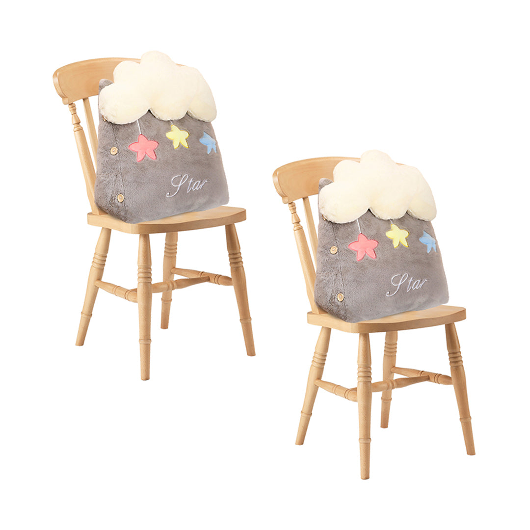 SOGA 2X Grey Cute Cloud Cushion Soft Leaning Lumbar Wedge Pillow Bedside Plush Home Decor - Cafe Supply