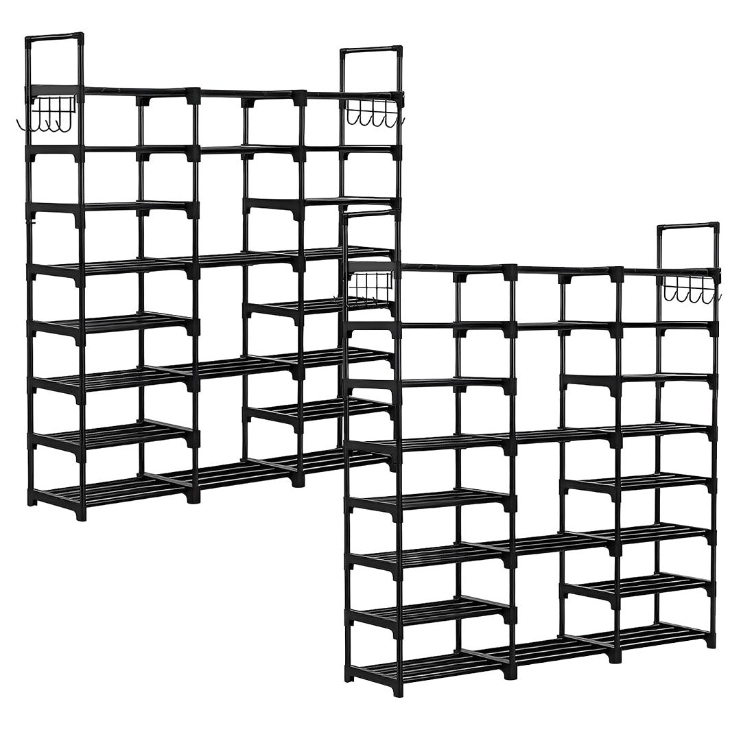 SOGA 2X 21-Shelf Tier Shoe Storage Shelf Space-Saving Caddy Rack Organiser with Handle - Cafe Supply