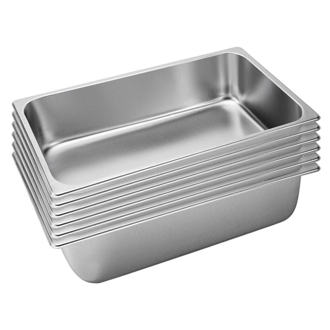 SOGA 6X Gastronorm GN Pan Full Size 1/1 GN Pan 15cm Deep Stainless Steel Tray - Cafe Supply