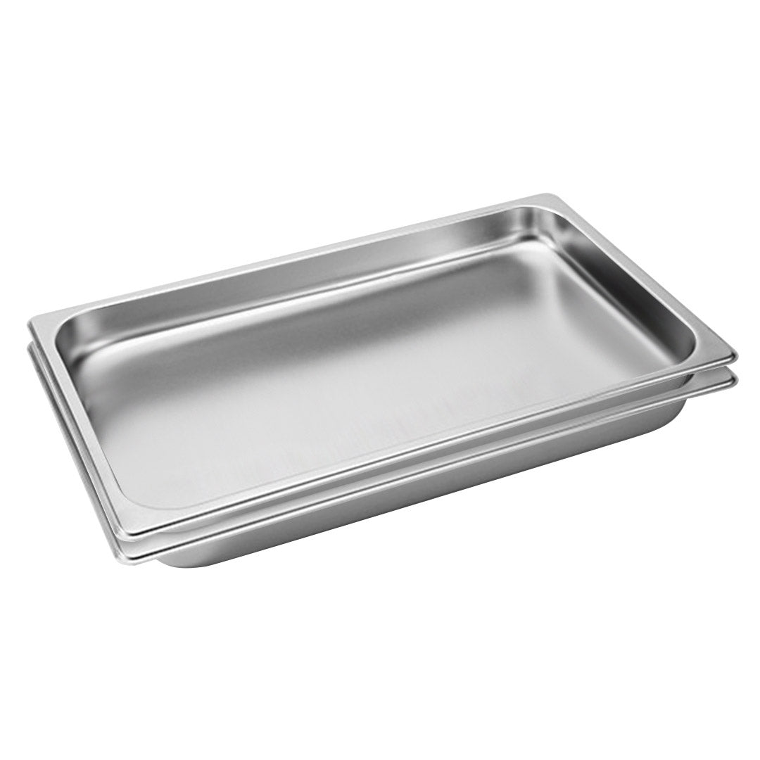 SOGA 2X Gastronorm GN Pan Full Size 1/1 GN Pan 4cm Deep Stainless Steel Tray - Cafe Supply