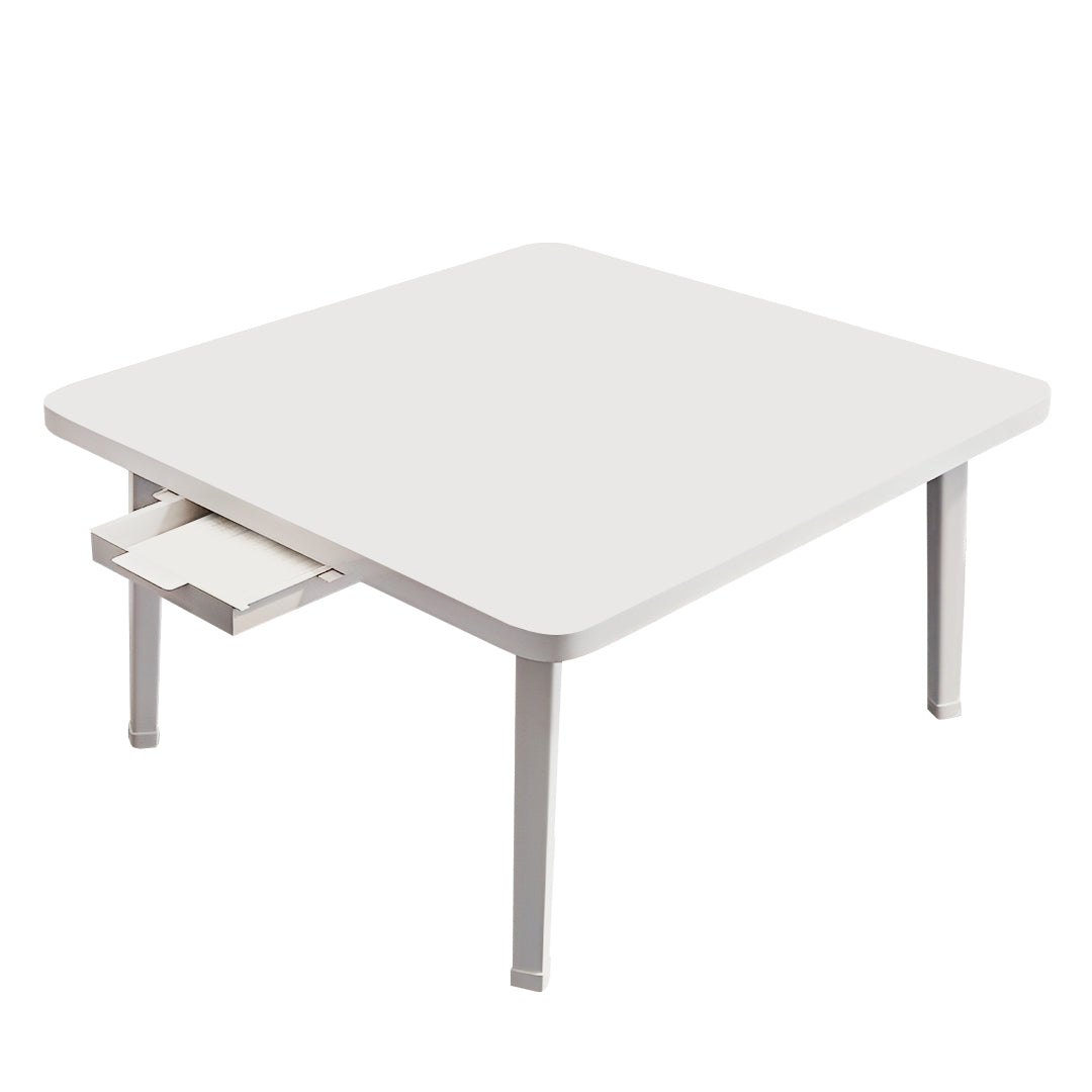 SOGA White Portable Floor Table Small Square Space-Saving Mini Desk Home Decor - Cafe Supply