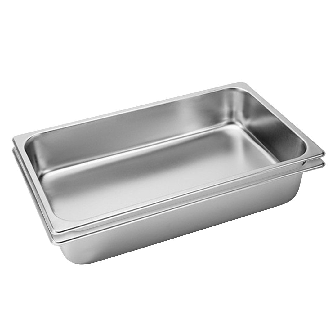 SOGA 2X Gastronorm GN Pan Full Size 1/1 GN Pan 10cm Deep Stainless Steel Tray - Cafe Supply
